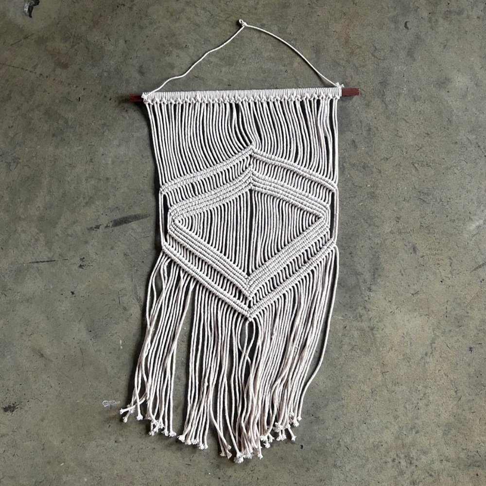 Macramé knit wall hanging